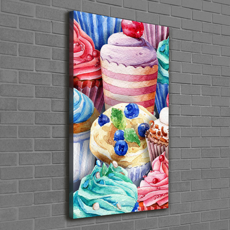 Colorful muffins 1 Piece Wrapped Canvas Wall Art