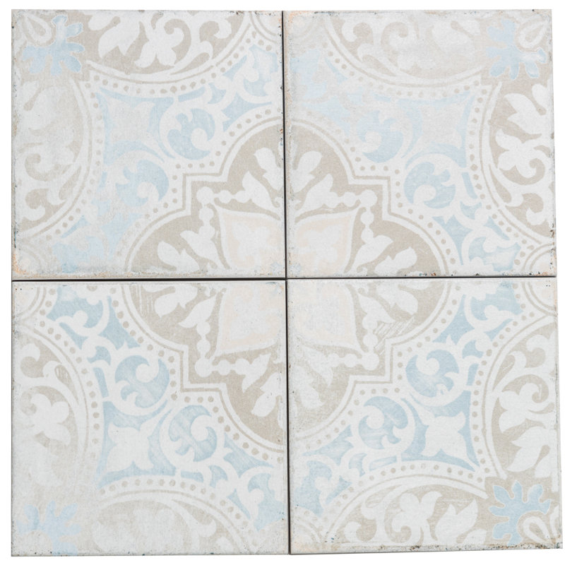 Carreau de porcelaine à motif mat 6 po x 6 po Greenwich