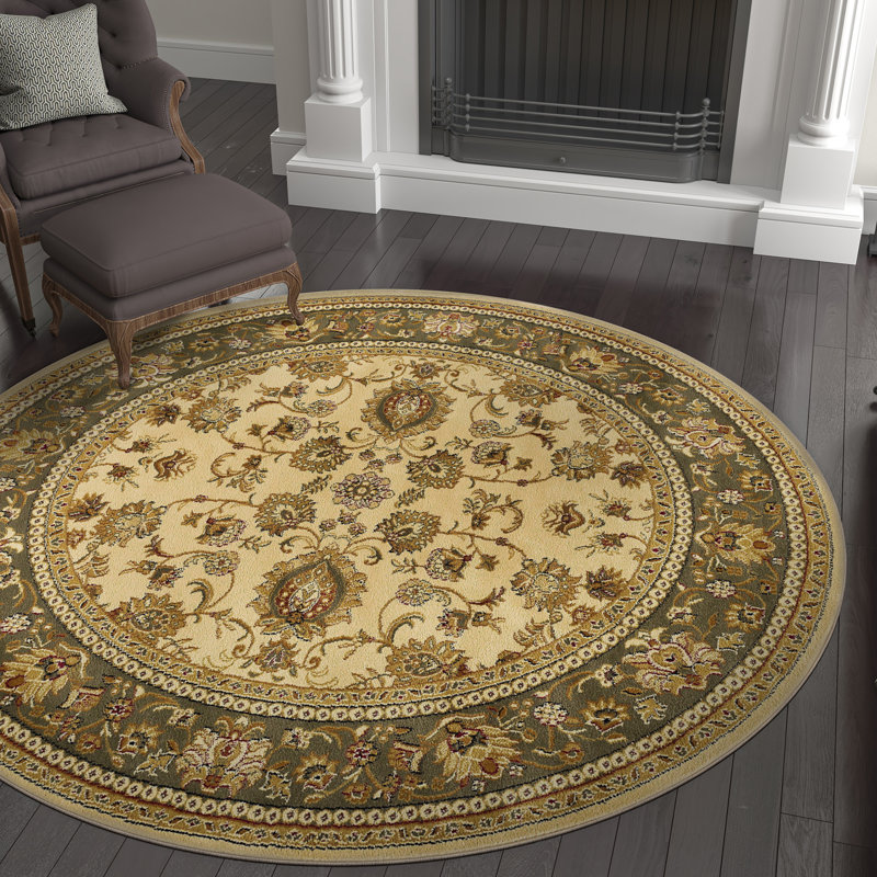 Tapis oriental ivoire Clarence, Rond 7 pi 11 po