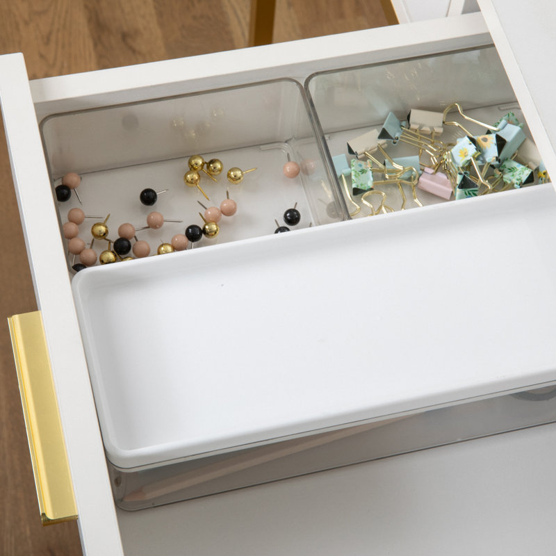 Clear Stackable Plastic Storage Boxes with White Lids, Set of 3