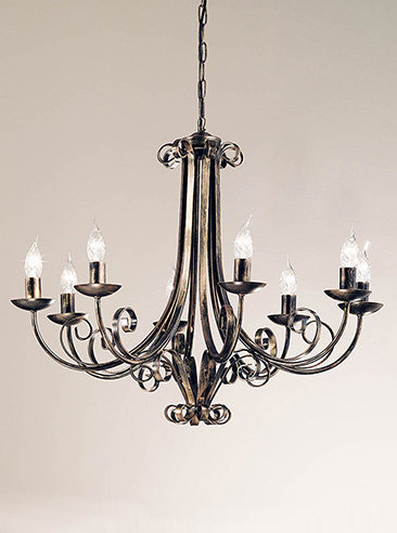 8 - Light Candle Style Chandelier, Subtle Autumn
