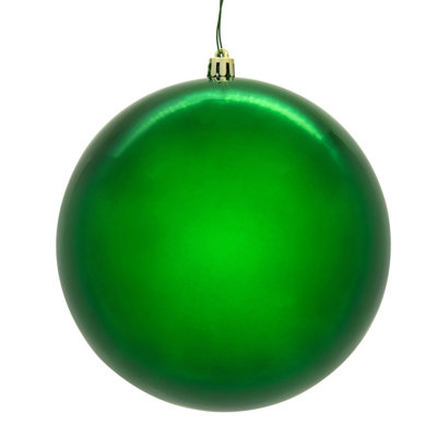  Boule de 4 po sans soudure brillante verte percée UV. Comprend 6 ornements par boîte.