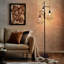 160cm Polished Torchiere Floor Lamp with USB and Outlet