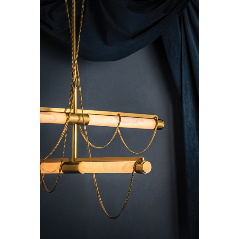 Lariat - Dimmable LED Cylinder Chandelier by Noz Nozawa for Corbett Lighting, 77.75" H x 7.75" W x 7.75" D