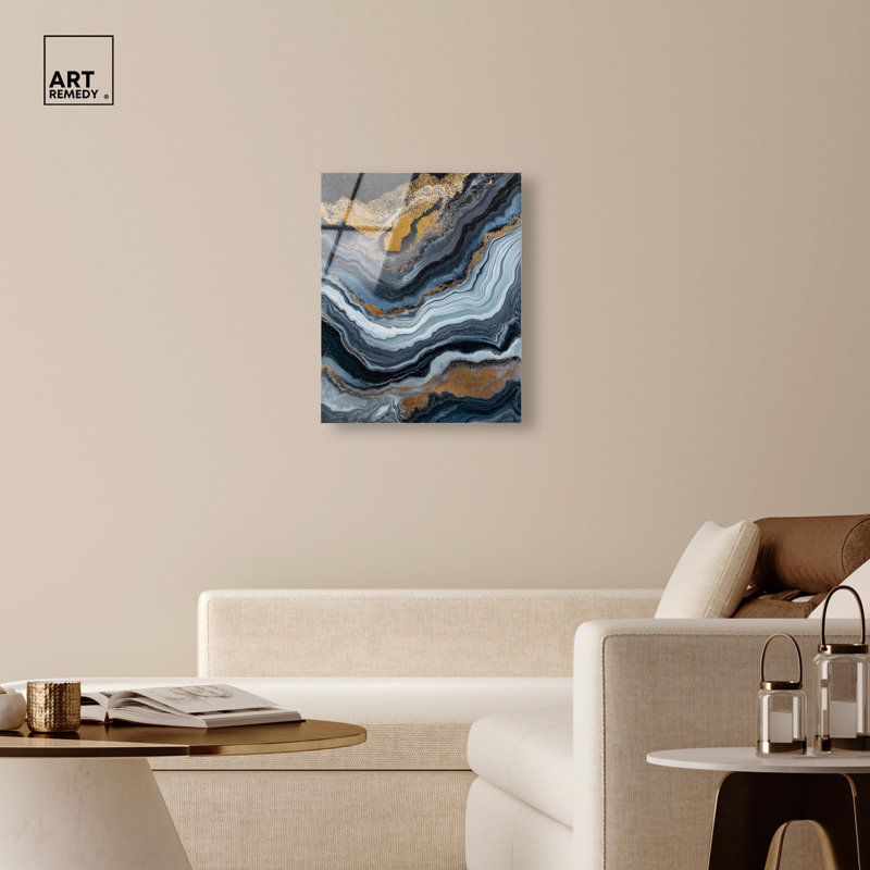 Acrylique Flow II, impression d'art géode acrylique par Art Remedy, prête à être accrochée, H 30 po x l 24 po