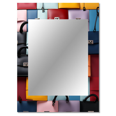 Motif coloré de sacs à main de mode I - miroir de sac tendance, miroir mural décoratif glam