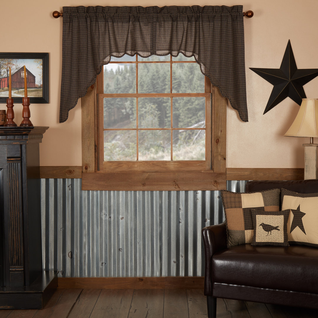 Kettle Grove Cotton Plaid Swag Window Valance (Set of 2) VHC Brands