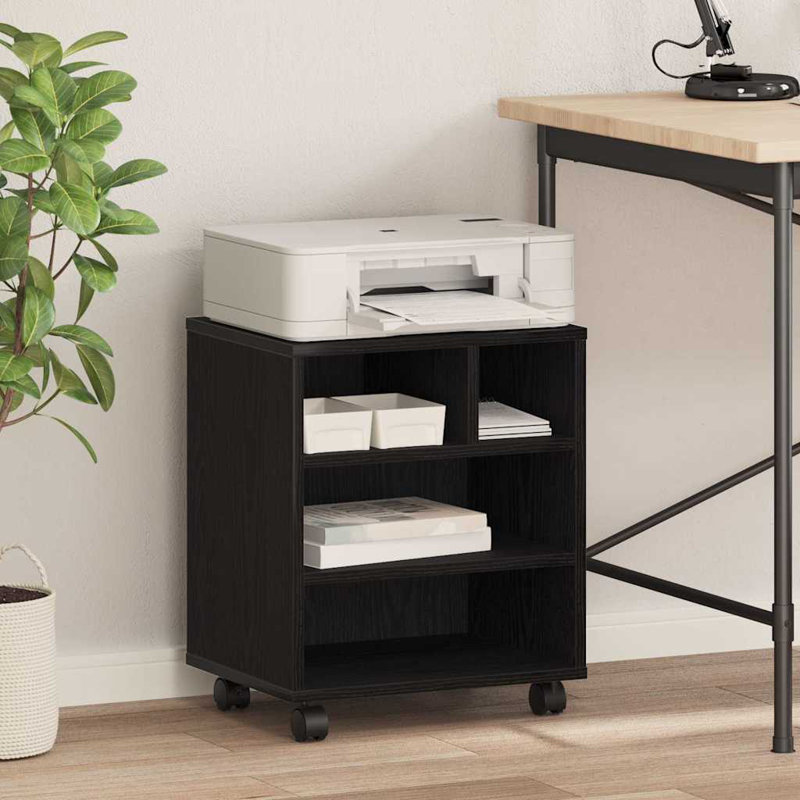 48cm H x 41cm W Printer Stand, Black Oak