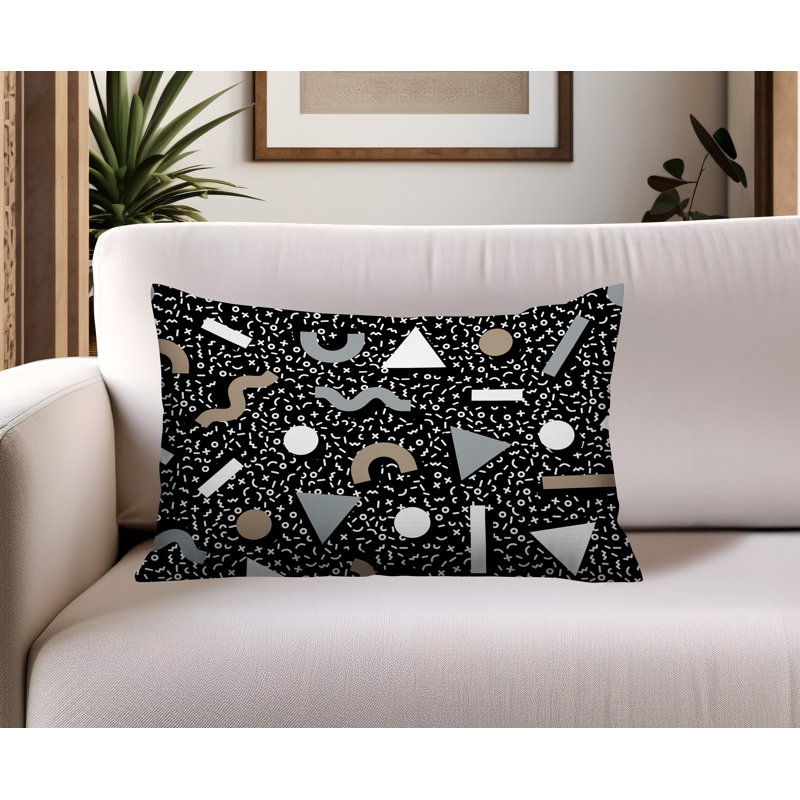Coussin lombaire réversible intérieur / extérieur Moxo, Rectangle H 18 po x l 25 po, Black