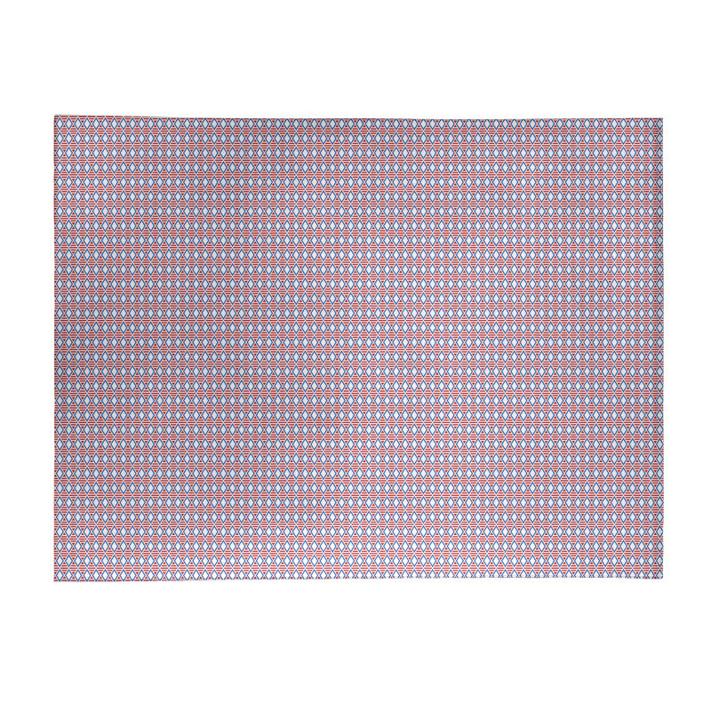 Tapis rose/bleu zone fait main géométrique, Rectangle 8 pi x 10 pi