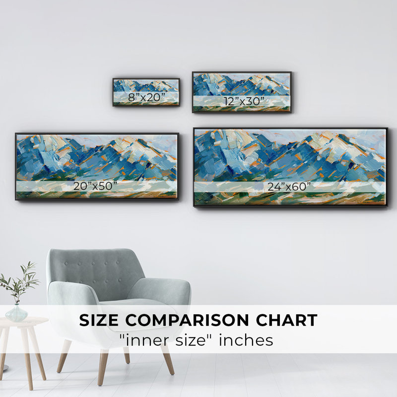 Blue Mountain Peaks I, H 8 po x l 20 po x P 1,5 po, Noir