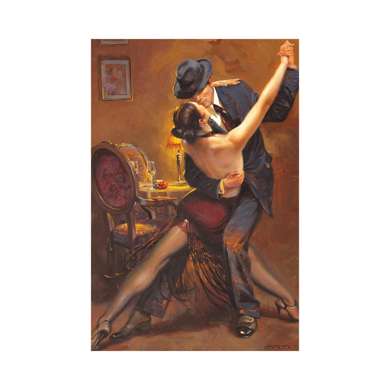 Tango par Maher Morcos - reproduction d'art, Toile tendue, Pas de tapis, H 40 po x l 26 po x P 1,5 po