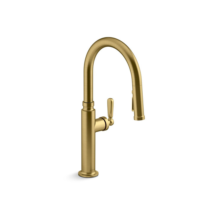 KOHLER Edalyn By Studio McGee Single Handle Pull Down Sprayer Kitchen Faucet With Sprayhead in Polished Chrome