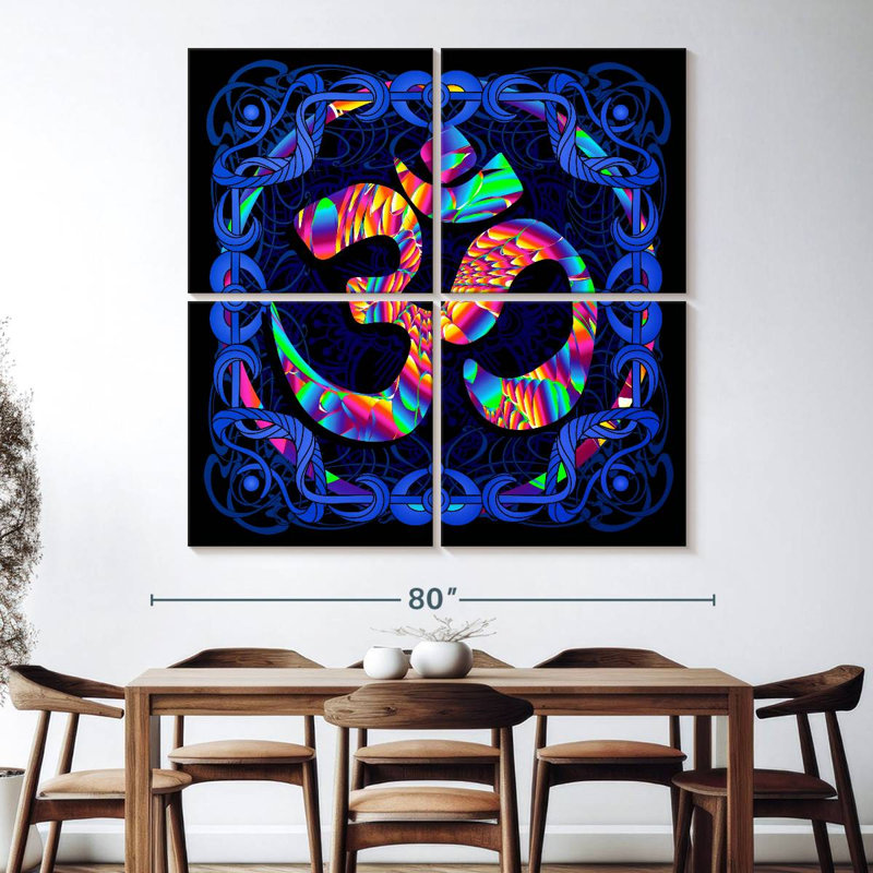 Adella Psychedelic Om Symbol, 74'' H x 74'' W