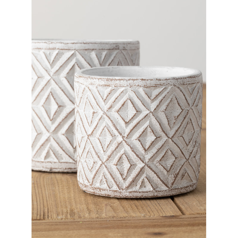 Ensemble de pots à fleurs en céramique 2 pièces Kenisha, H 5 po x l 5,5 po x P 5,5 po