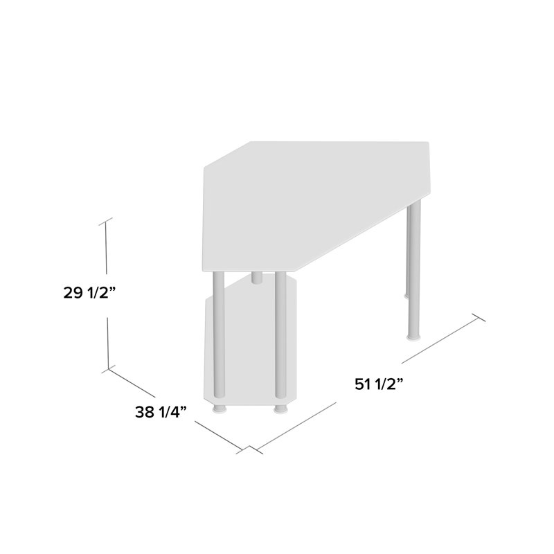 Chattanooga Glass Aluminium Writing Desk, Silver