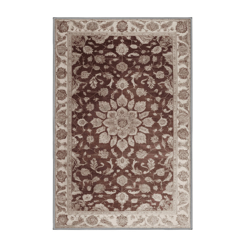 Tapis gris Tabriz lavable à la machine