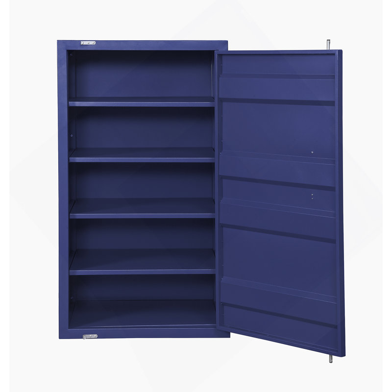 Armoire de rangement rectangulaire, commode en métal avec 4 tablettes