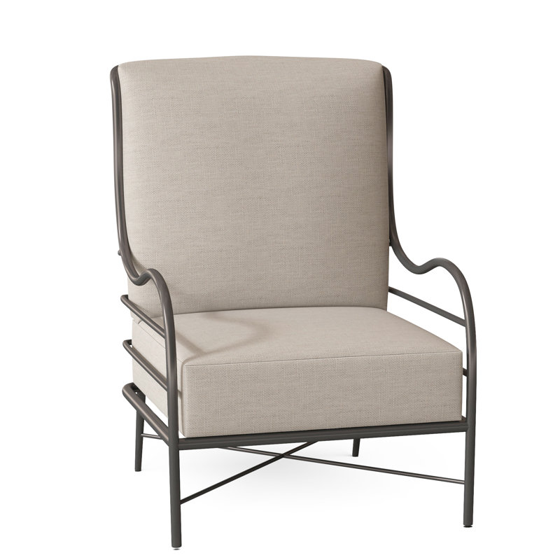 Carmel Arm Chair with Cushions, Dove Sunbrella® Linen, No Welt