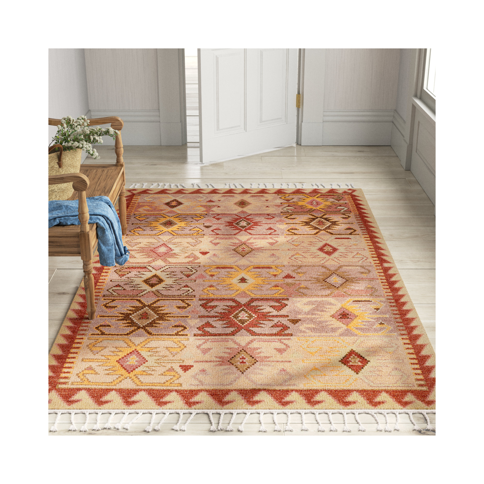Handmade Wool Rug, Rectangle 5' x 8'