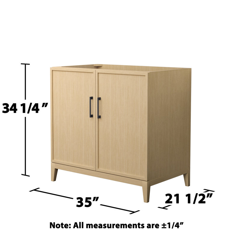 Elan 35'' W Single Bathroom Vanity Base, Tan/Matte Black