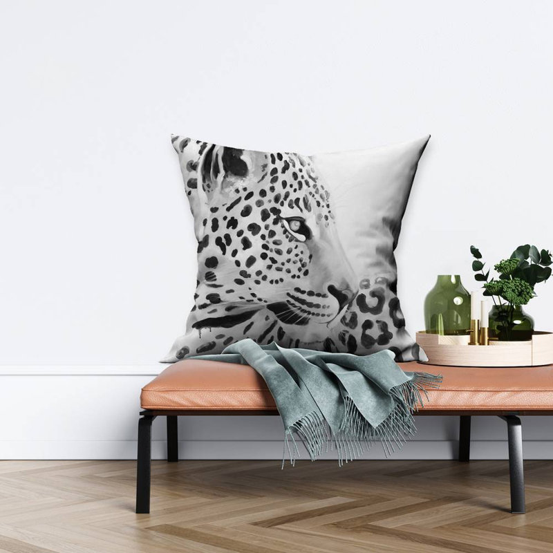 Beautiful leopard - 26"x26" Throw pillow - Poly twill - Print on demand