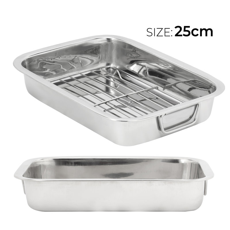 ROYALFORD Non-Stick Stainless Steel Roasting Pan, 25cm
