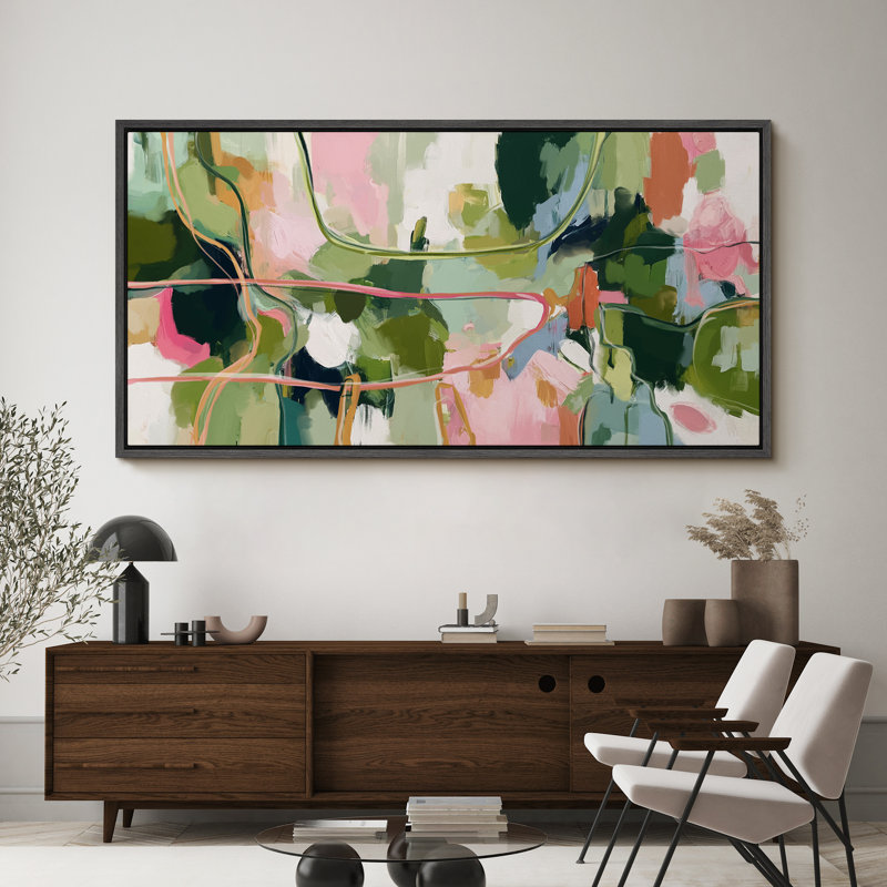 Grande impression sur toile encadrée - reproduction abstraite colorée pour décoration intérieure moderne, Noir
