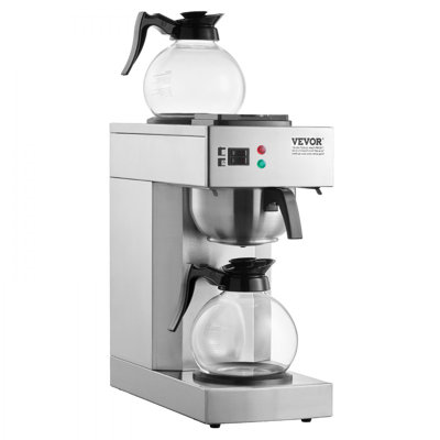 Cafetière commerciale 12 tasses avec 2 carafes en verre et 2 réchauds de bureau