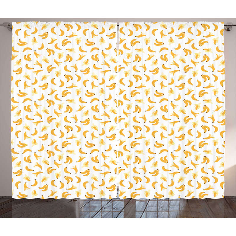 Panneaux de rideaux semi-transparents avec passe-tringle home décoration print, 54" lx 108" l