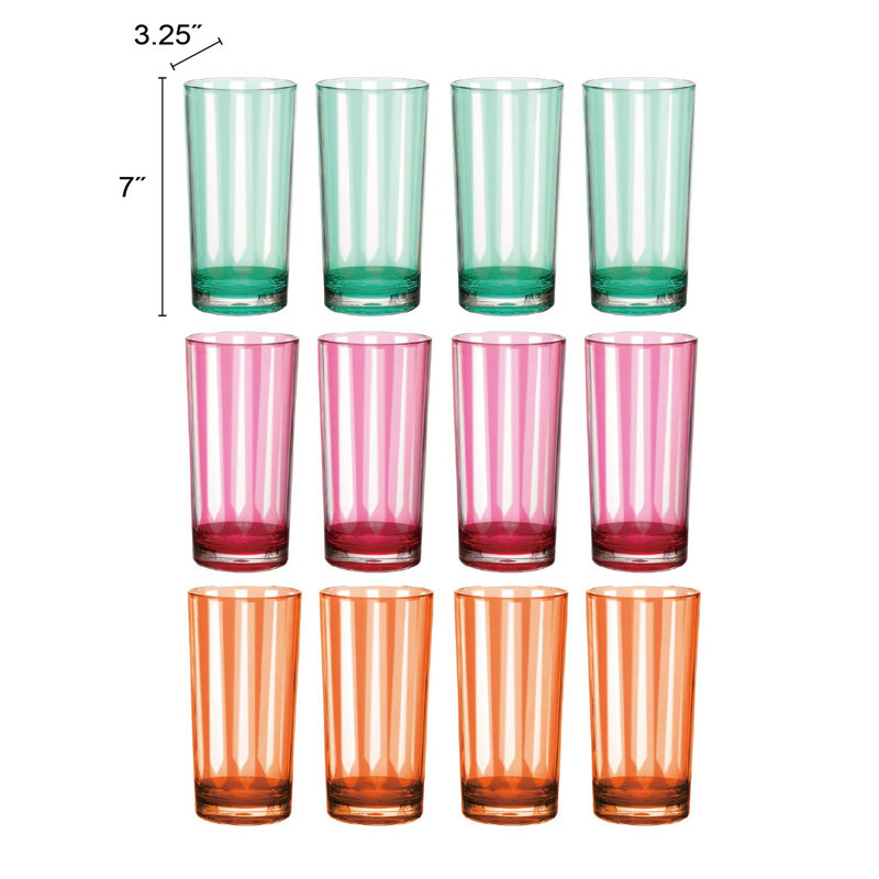 Acrylic Drinking Glasses With Striped Motifs