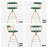2 Piece Set Of Green Swivel Bar Stools With Burlap Seat And Powder - Coated Iron Legs