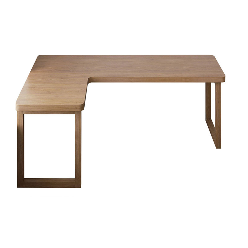 Bureau en bois massif en forme de L brun noisette, H 29,53 po x l 55,12 po x P 39,37 po, Retour à gauche