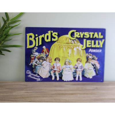 Vintage Metal Sign – Retro Advertising – Birds Crystal Jelly Powder