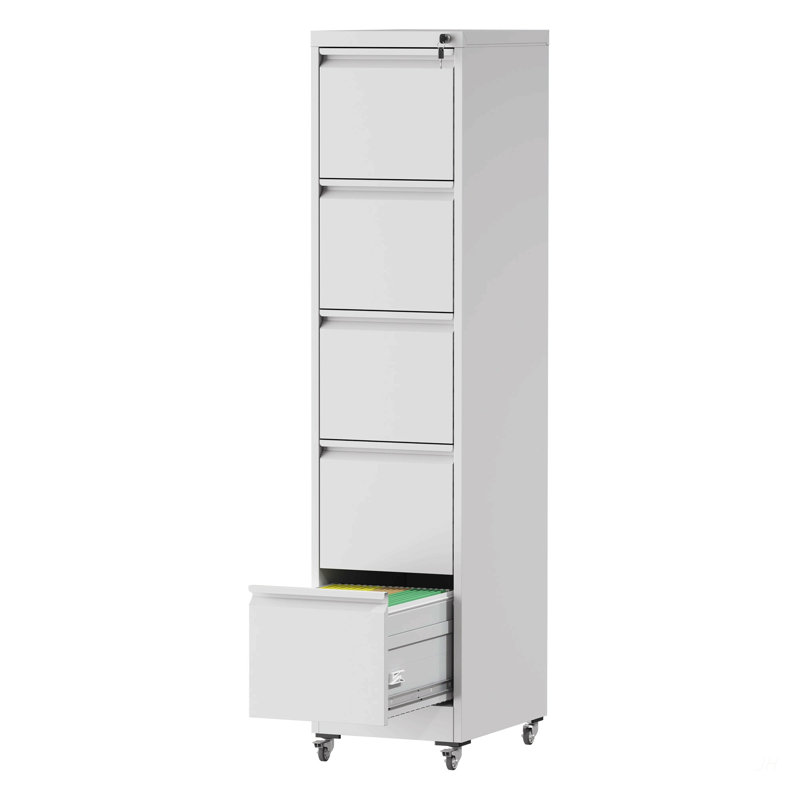 Metal Vertical File Cabinet, White