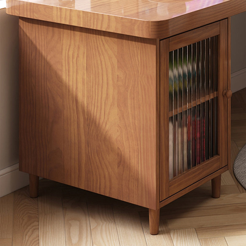 Bureau rectangulaire en bois massif avec tiroirs Walnut, 29.53"H*86.61"W*23.62"D, Gauche