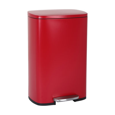Poubelle de 13 gallons avec seau intérieur amovible et couvercle à charnière Poubelle en acier sans contact Staninless 50L 