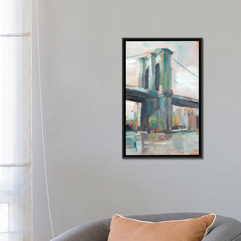 « bridge ii », reproduction sur toile, H 26 po x l 18 po x P 1,5 po, Toile avec cadre noir, Pas de tapis