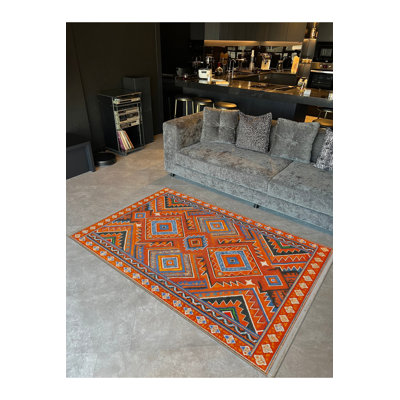 Tapis tissé orange Mosso
