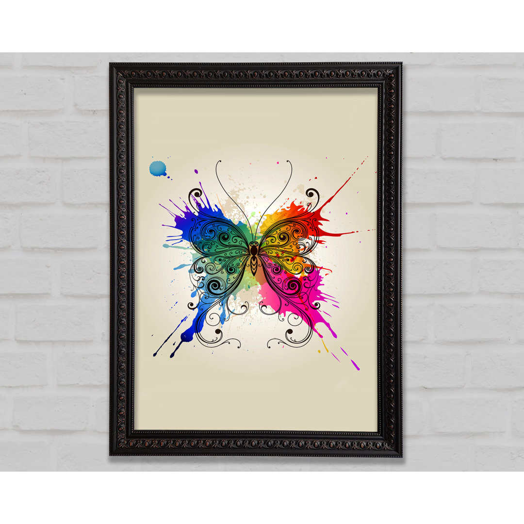 Rainbow Splash Butterfly - Einzelner Bilderrahmen Kunstdrucke