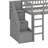 Twin Size Loft Bed With Slide-1100799243
