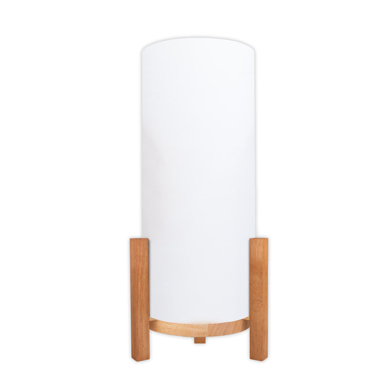 Bulman Wood Standard Table Lamp Lamp, Brown, White, 48cm H x 18cm W x 18cm D
