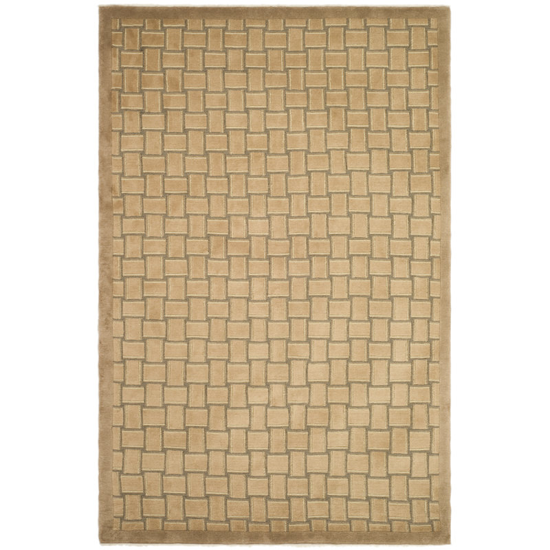 Tapis géométrique beige, Rectangle 6 pi x 9 pi