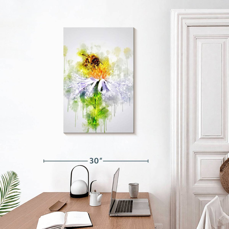 Brampt Honeybee On Flower, 30" H x 20" W