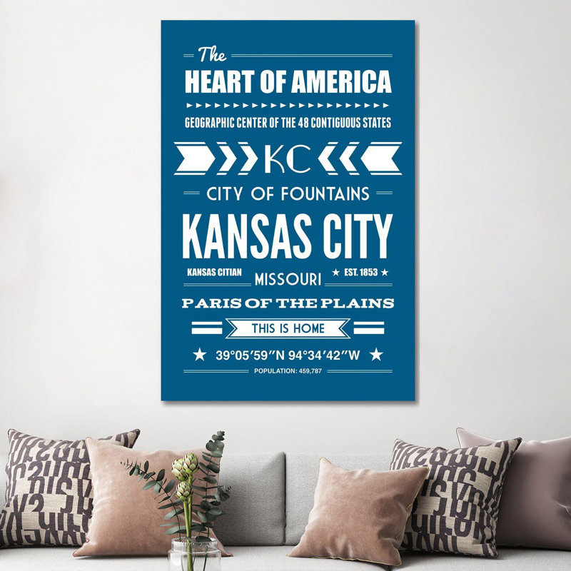 Kansas City - Typography Print by Benton Park Prints - Wrapped Canvas Gallery-Wrapped Canvas Giclée, 152.5 cm H x 101.5 cm W