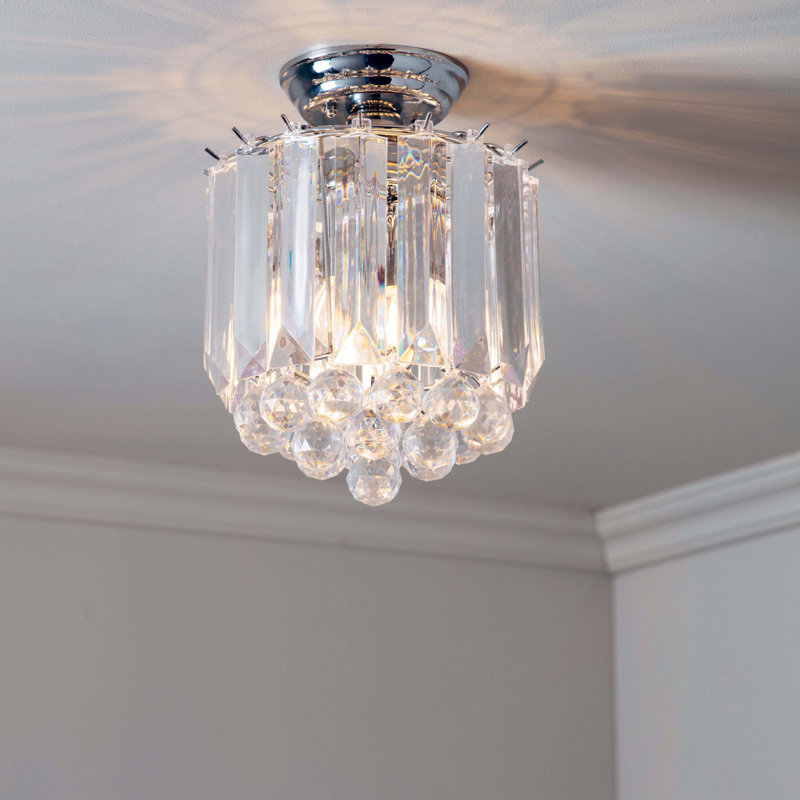 Kacey Acrylic Flush Mount, Chrome Effect Plated