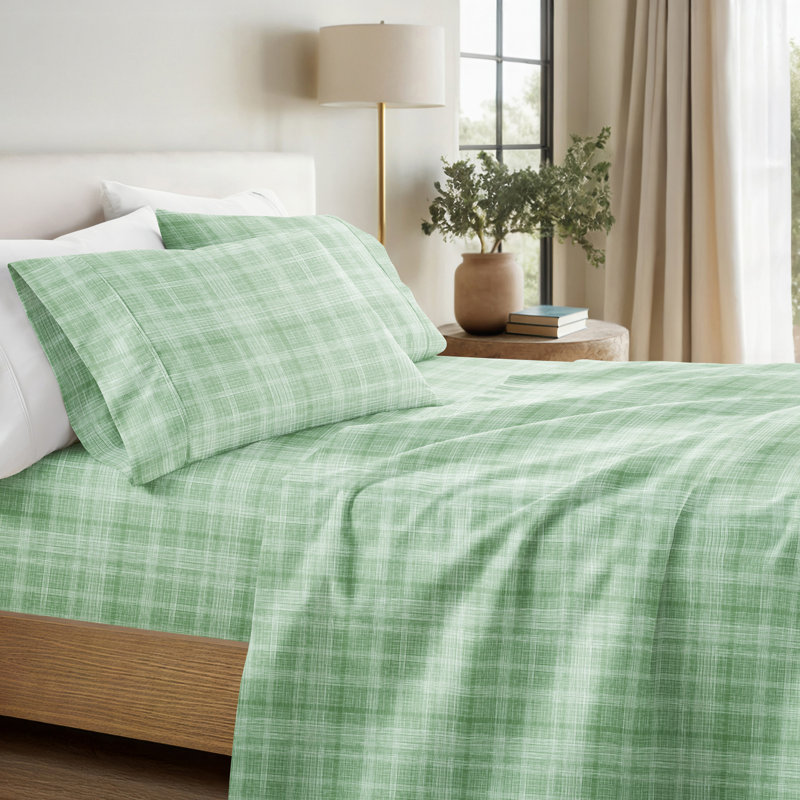 Becky Cameron™ Thatch Pattern Bed Sheet Set, Forest, Queen