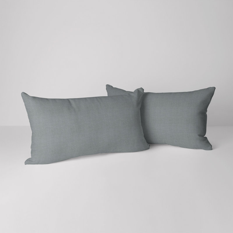 Housse de coussin rectangulaire S&G Slubb, Argent argent