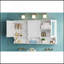 Armoire à pharmacie de 55 pouces avec tablettes ouvertes, rangement mural avec portes et miroir, tablette réglable, armoire de rangement pour salle de bain au-dessus de la toilette