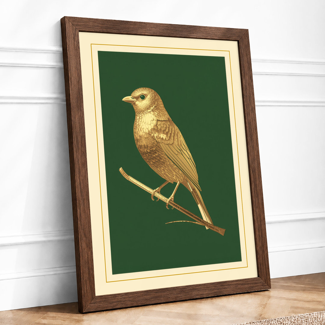 Perched Songbird Botanical - Framed Print
